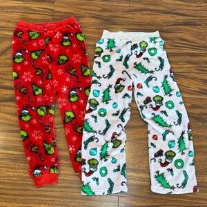 Bundle of 2 pair of fleece The Grinch pajama pants